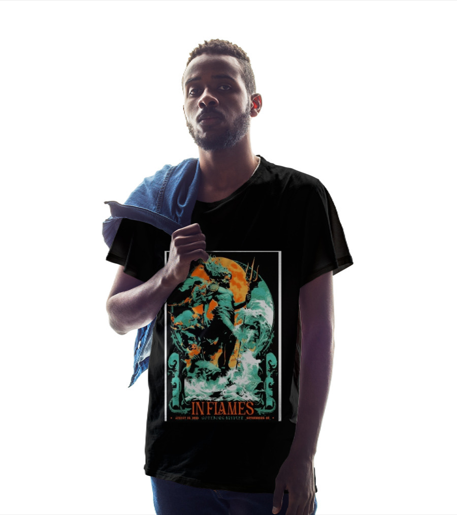 In Flames Göteborg Brinner August 22 2026 Poseidon Trident Concert Event Gothenburg SE T-Shirt