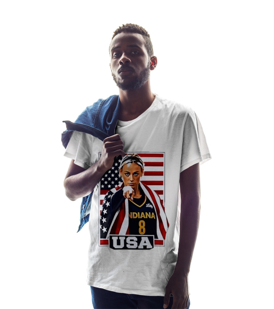 Lexie Hull Indiana Fever 8 USA WNBA Basketball Flag T-Shirt