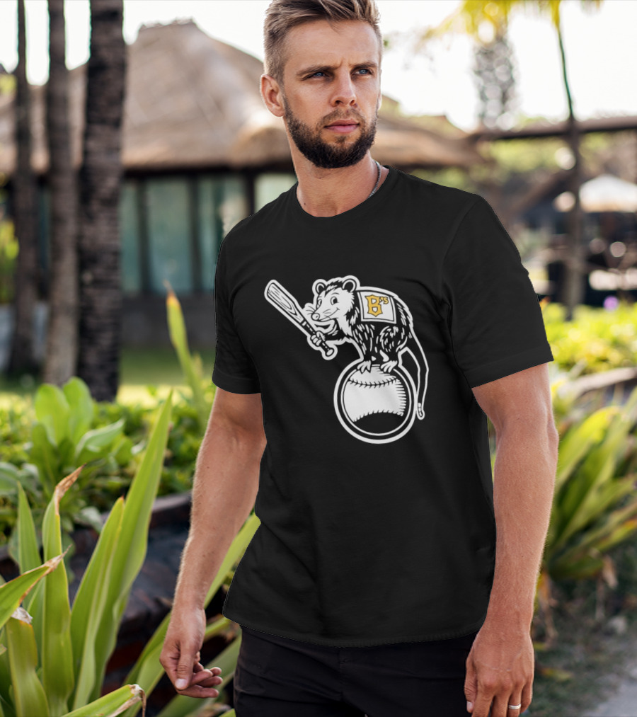B's Baseball Opossum Batting On Ball T-Shirt