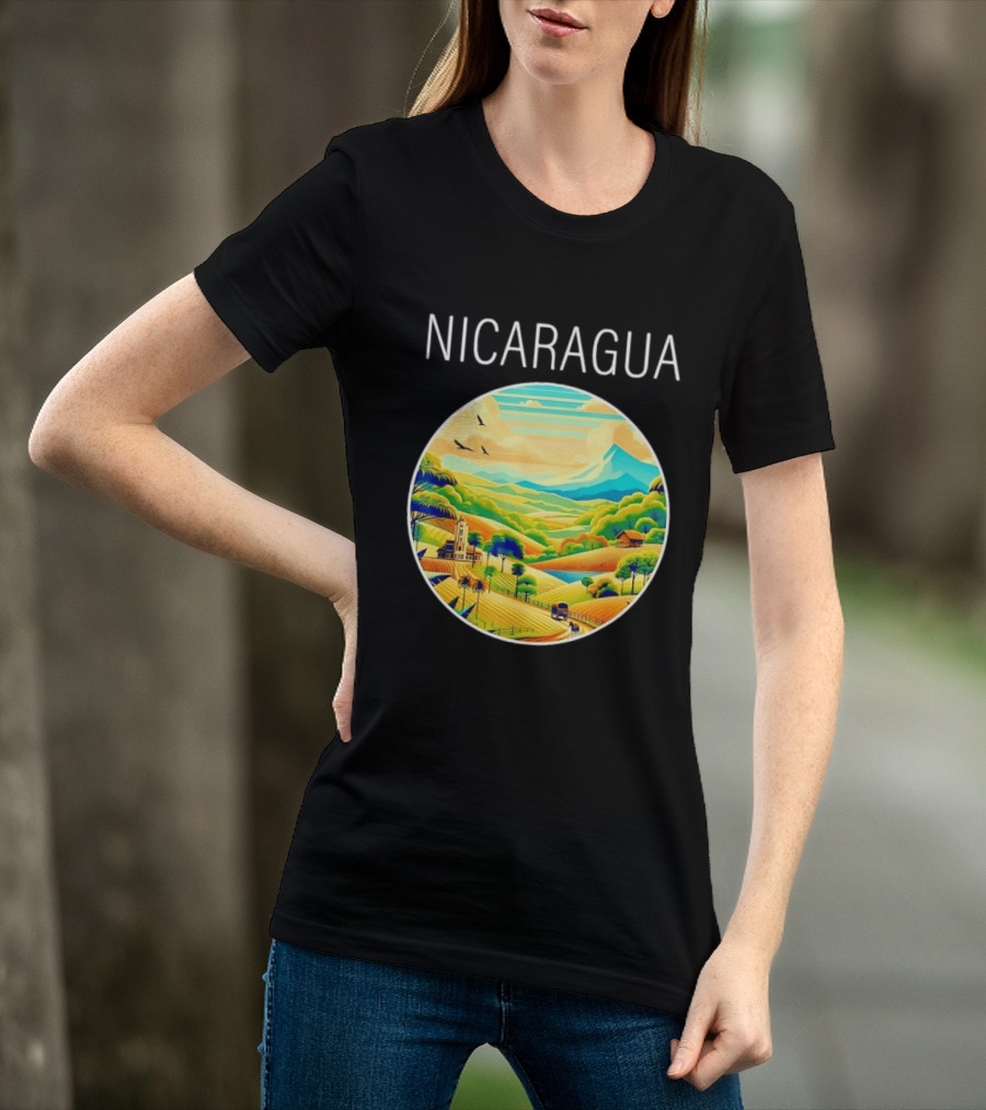 Nicaragua Scenic Landscape Central America Vibrant Mountain View T-Shirt
