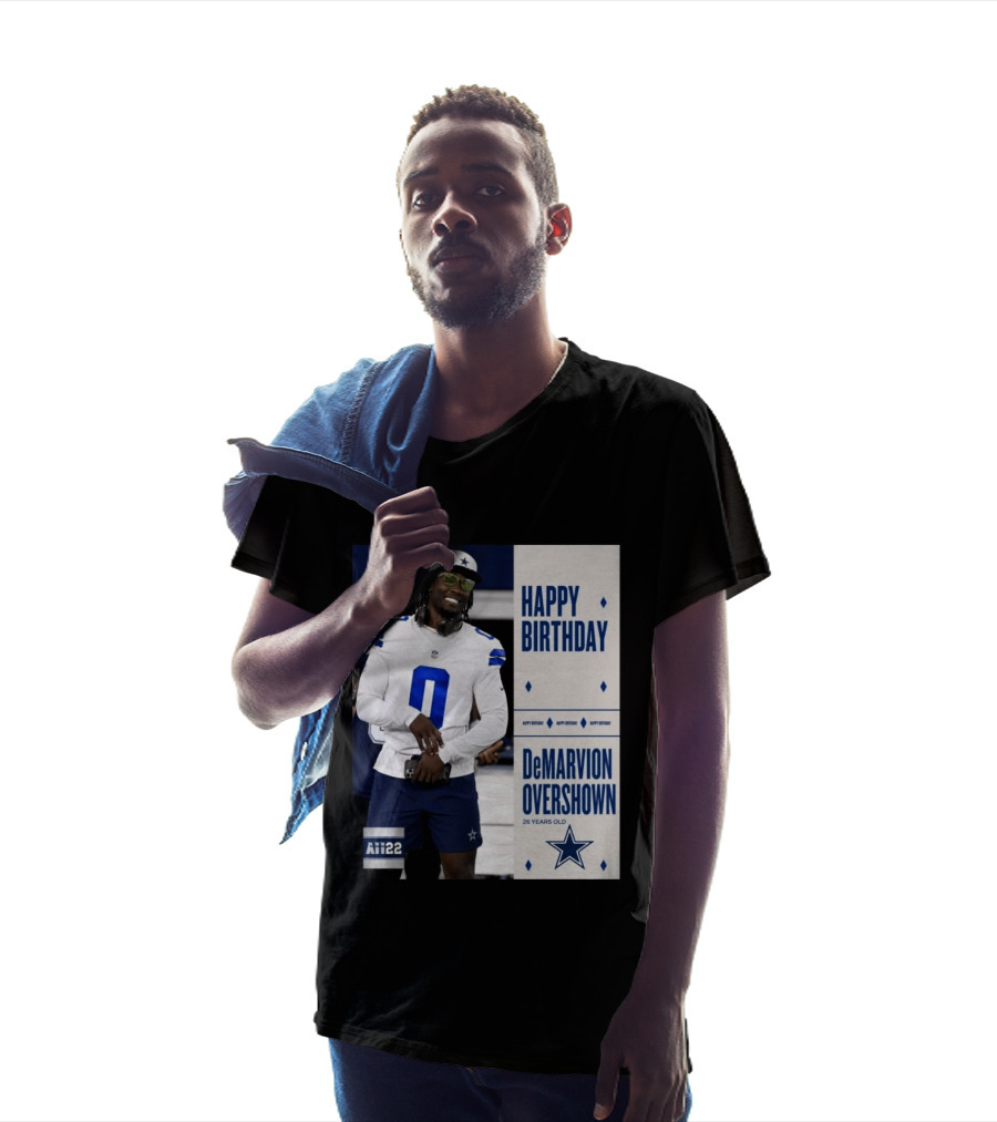 Happy Birthday DeMarvion Overshown 26 Years Old Dallas Cowboys Linebacker Celebration T-Shirt