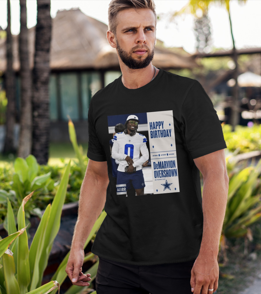 Happy Birthday DeMarvion Overshown 26 Years Old Dallas Cowboys Linebacker Celebration T-Shirt