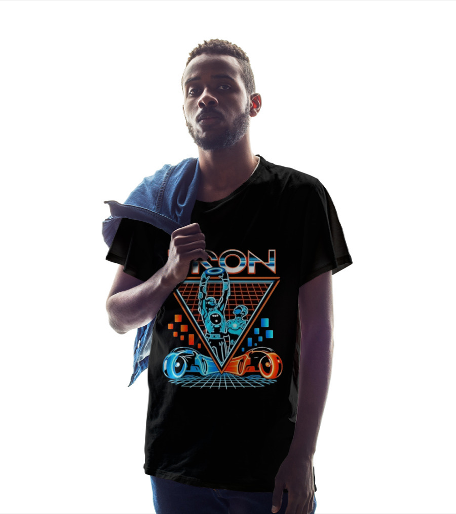 Tron Light Cycle Grid Sci Fi 80s Movie Characters And Iconic Vehicles T-Shirt
