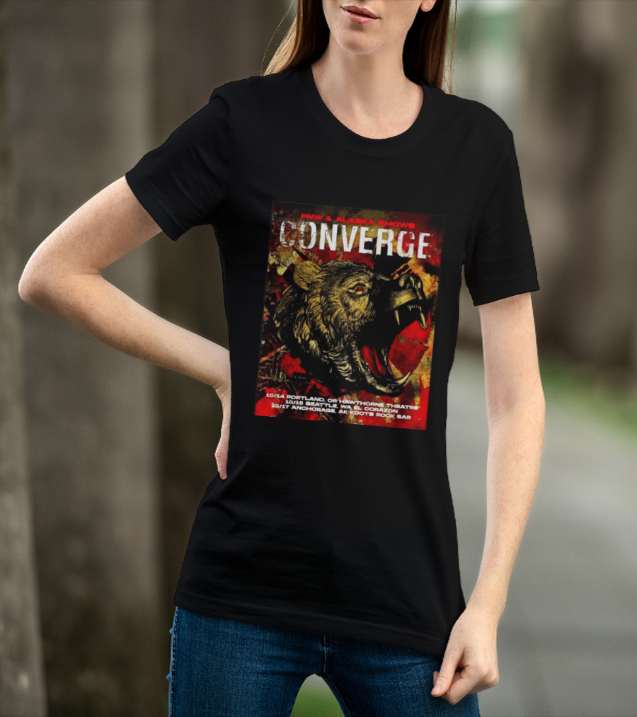 PNW Alaska Shows Converge Bear October Portland Seattle Anchorage Tour Dates T-Shirt