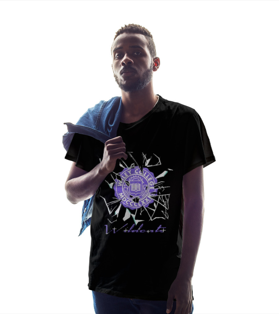 Wiley College Wildcats Seal Shattered Glass MDCCCXLII T-Shirt