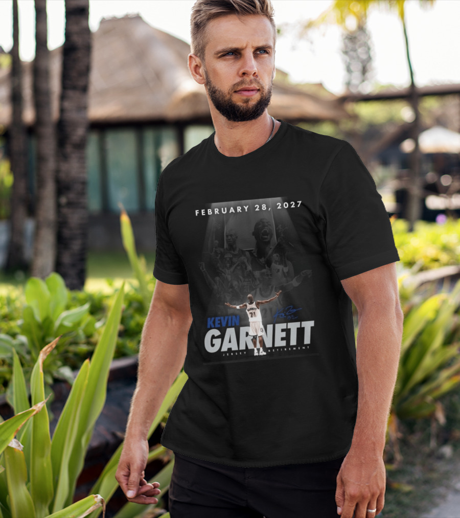 Kevin Garnett February 28 2027 Jersey Retirement T-Shirt