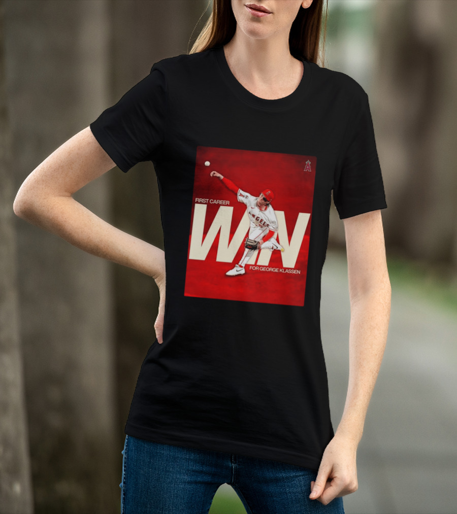 Los Angeles Angels First Career Win For George Klassen Baseball T-Shirt