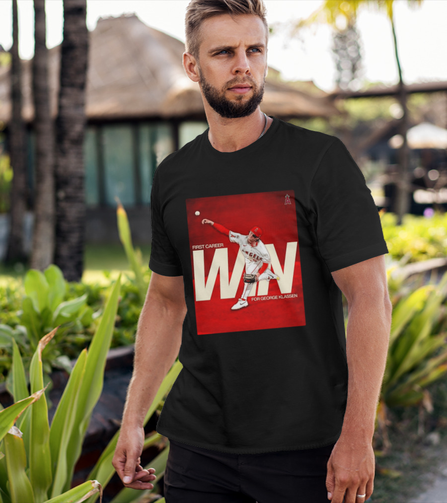Los Angeles Angels First Career Win For George Klassen Baseball T-Shirt