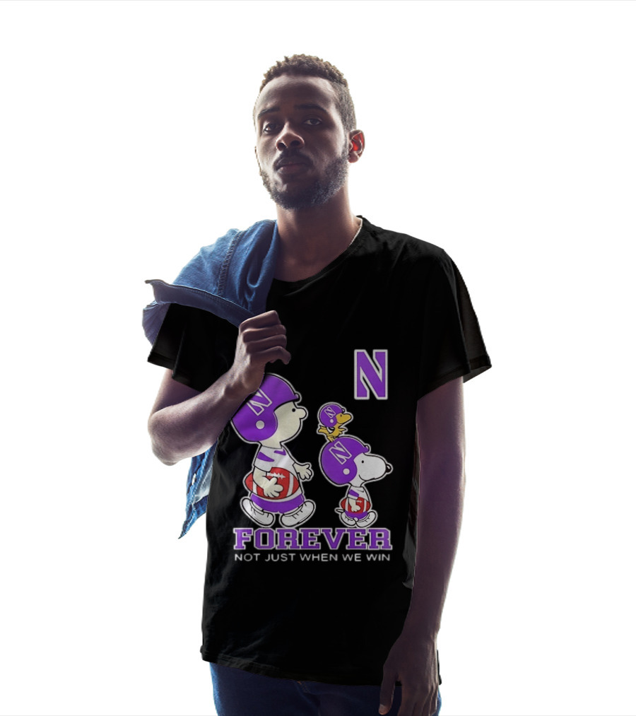Snoopy Woodstock Charlie Brown Northwestern Wildcats Forever Not Just When We Win T-Shirt