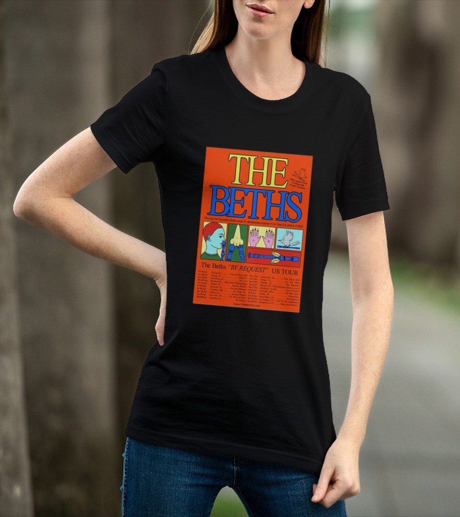 The Beths By Request US Tour 2026 Final Shows With Hands And Musical Notes T-Shirt