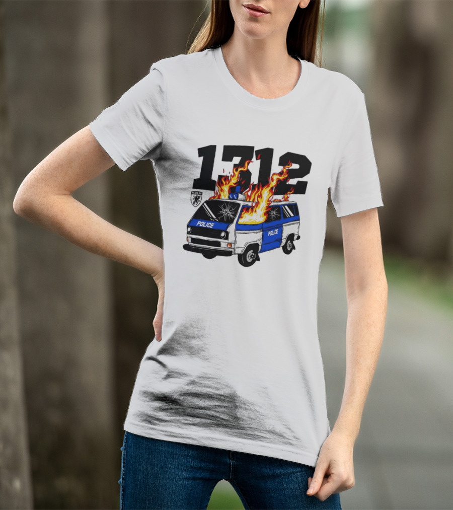 1312 Burning Police Van PGwear Anti Police T-Shirt