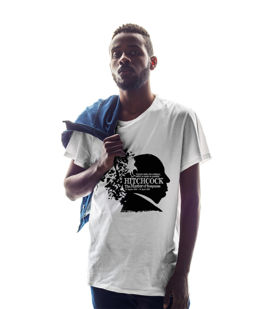 Alfred Hitchcock The Master Of Suspense Silhouette Birds 1899 1980 T-Shirt