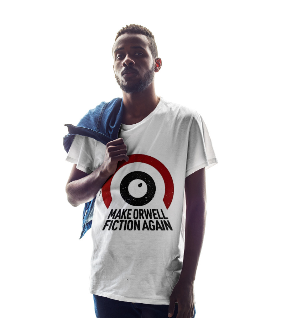 Make Orwell Fiction Again Political Symbol Red Eye Circle T-Shirt