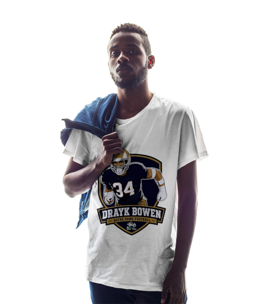 Drayk Bowen Notre Dame Football 34 Fighting Irish NCAA T-Shirt