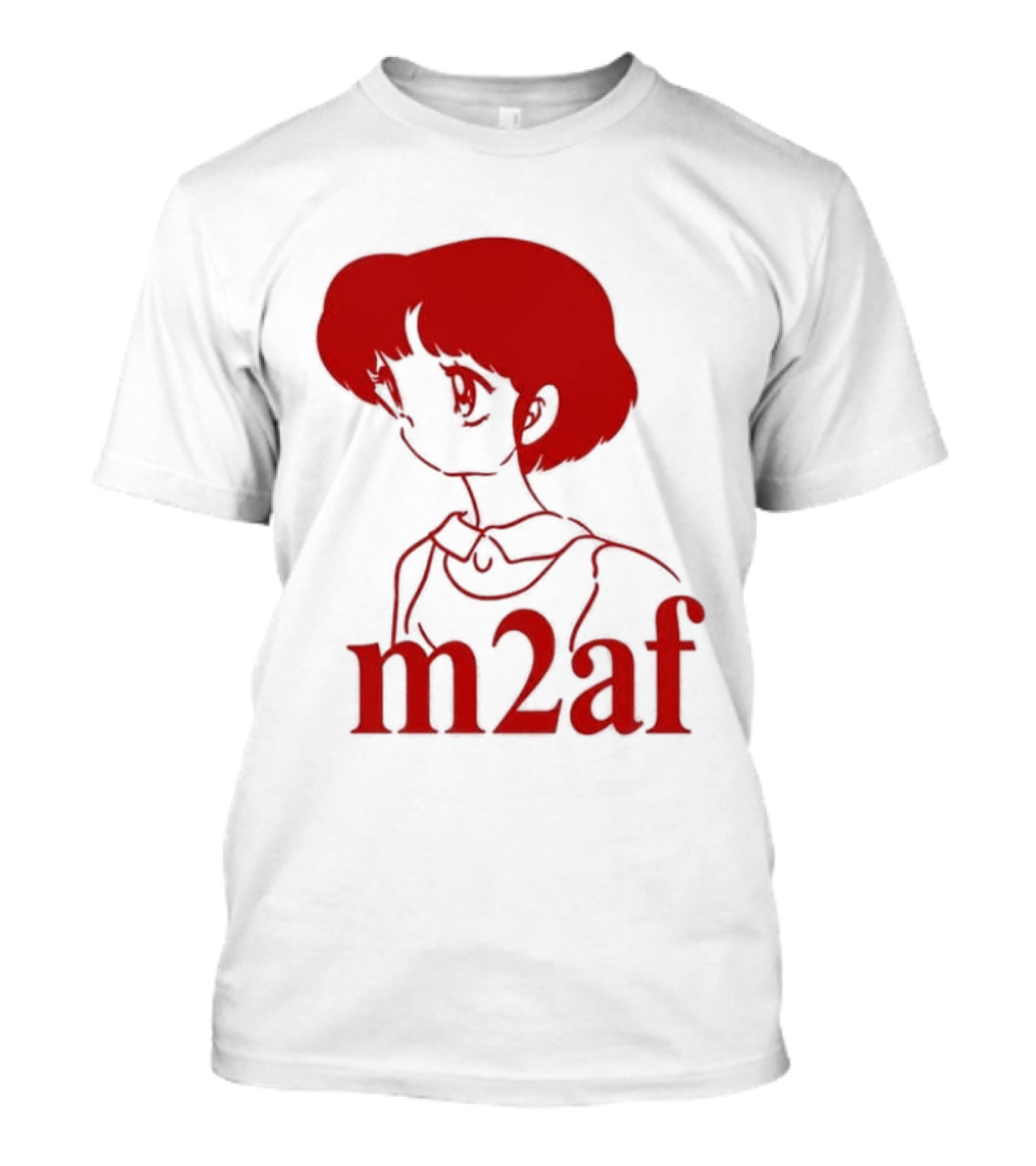 Nick M2af Ranma Anime Profile Red Sketch T-Shirt