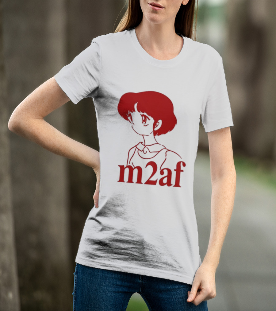 Nick M2af Ranma Anime Profile Red Sketch T-Shirt