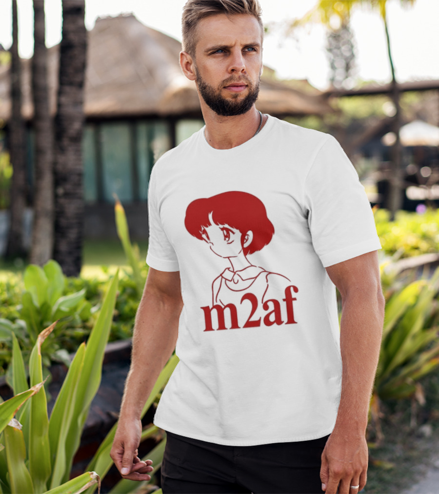 Nick M2af Ranma Anime Profile Red Sketch T-Shirt