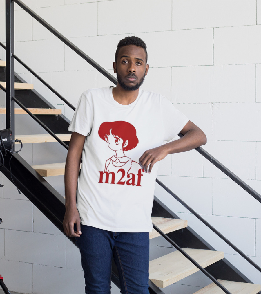Nick M2af Ranma Anime Profile Red Sketch T-Shirt