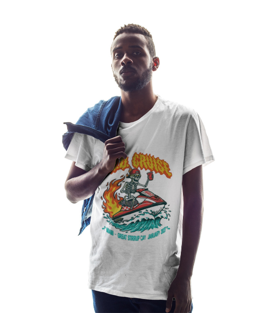 E.N.D. Cruise Skeleton Wave Rider Miami Great Stirrup Cay January 2024 T-Shirt