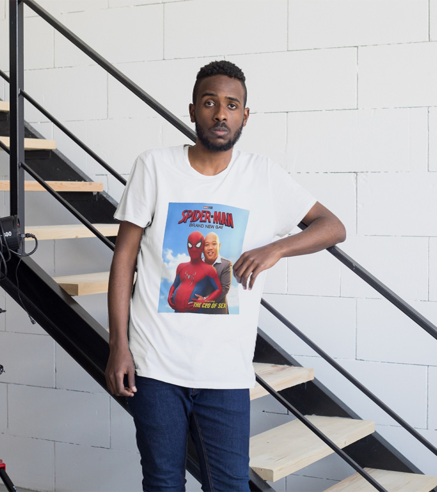 Spider Man Brand New Gay Starring The CEO Of Sex Marvel Studios T-Shirt
