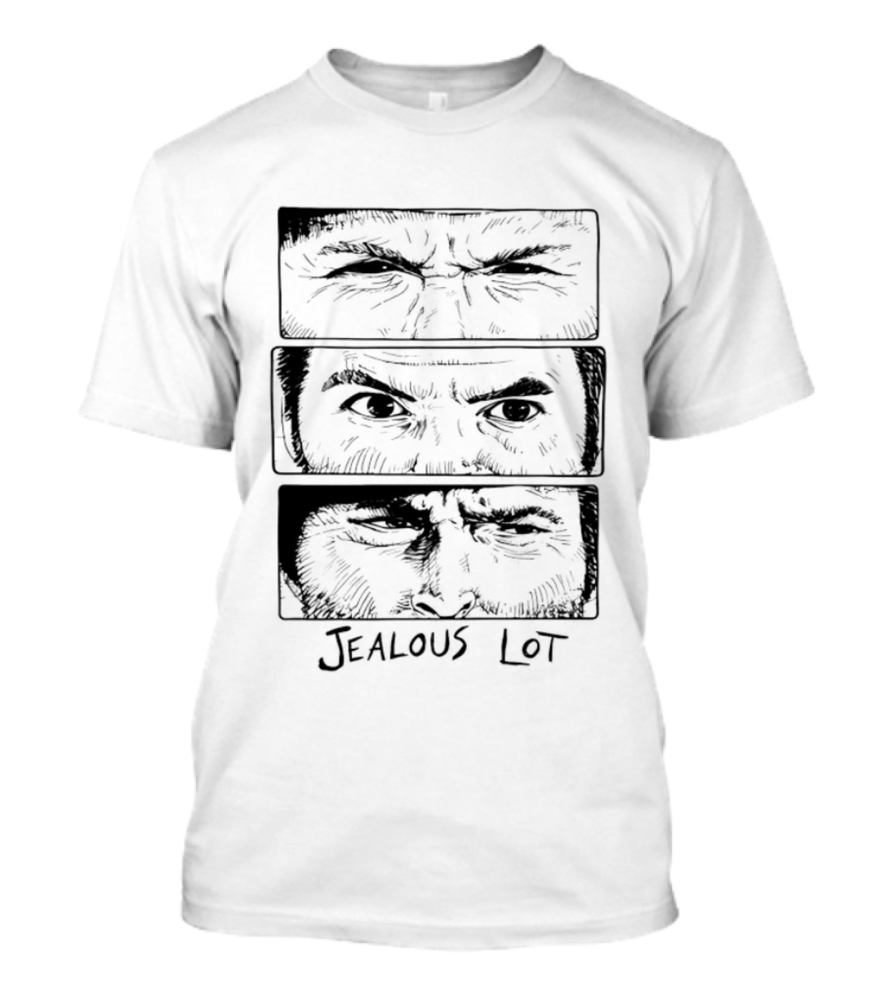 Jealous Lot Eyes Drawing Three Panels T-Shirt