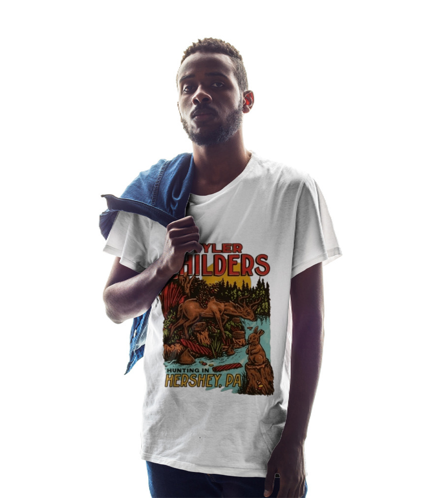 Tyler Childers Hunting In Hershey PA Deer And Rabbit Scene T-Shirt