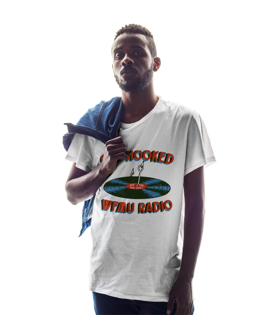 Get Hooked WFMU Radio Vinyl Record Fishing Hook New York New Jersey T-Shirt