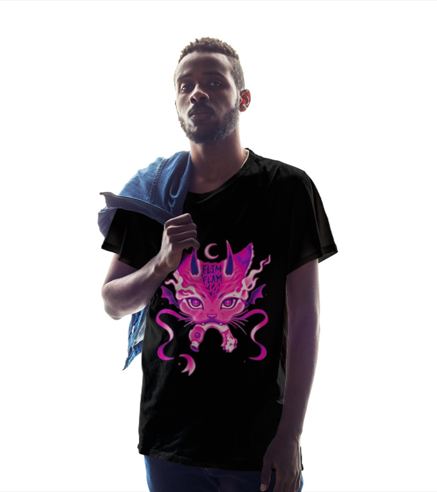 Flim Flam Flamingo DevilCat Fantasy T-Shirt