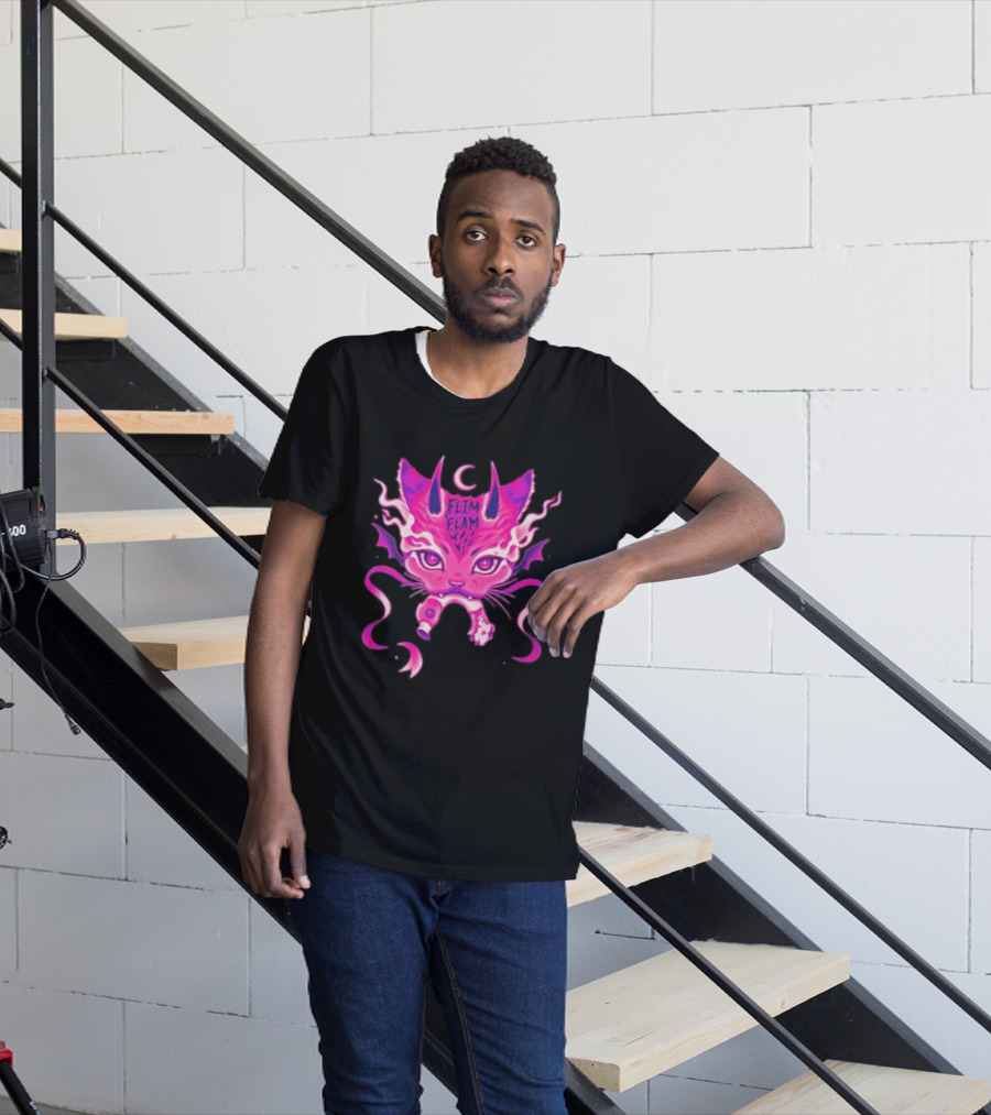 Flim Flam Flamingo DevilCat Fantasy T-Shirt