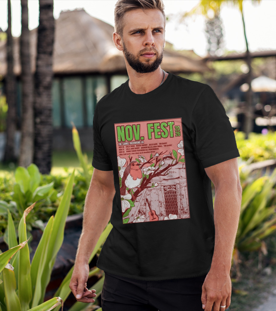 Nov. Fest 2026 The Camel Richmond VA Sally Rose Roger Harvey Julie Karr Tim Barry Lela Jane Barry Andrew Alli Josh Small Family Show T-Shirt