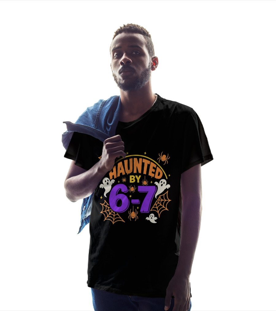 Haunted By 6 7 Ghosts Spiders And Webs Halloween T-Shirt