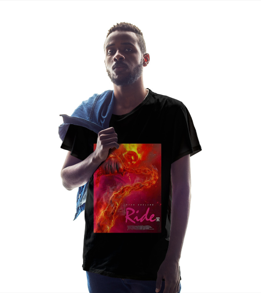 Ryan Gosling Ride Movie Ghost Rider Flaming Chain Image T-Shirt
