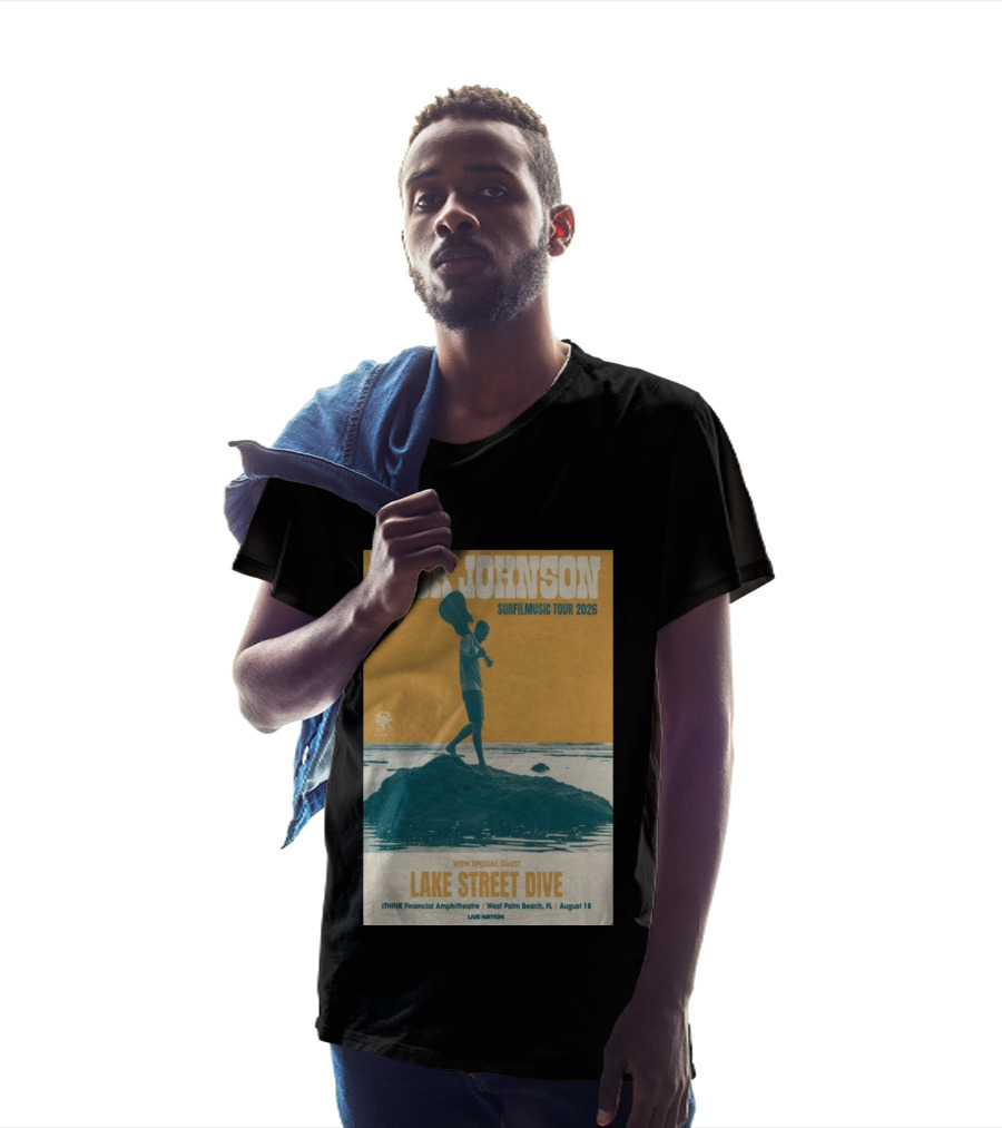 Jack Johnson Surfilmusic Tour 2026 Lake Street Dive ITHINK Financial Amphitheatre West Palm Beach August 18 T-Shirt