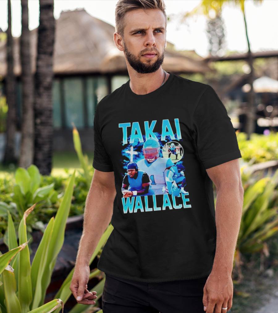 Takai Wallace Football Athlete Sports Action Collage T-Shirt