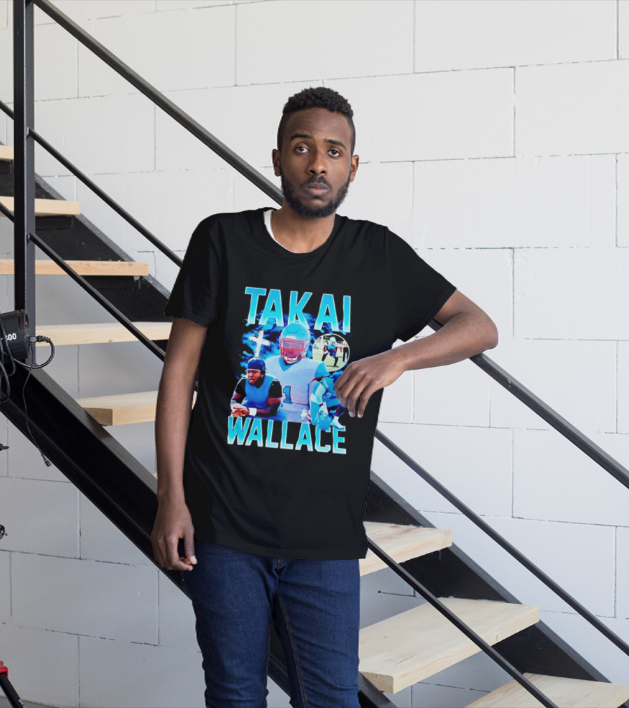 Takai Wallace Football Athlete Sports Action Collage T-Shirt