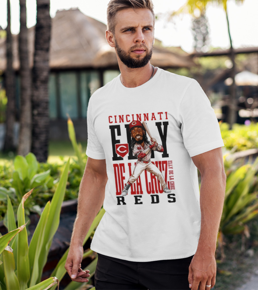 Cincinnati Reds Elly De La Cruz Baseball Caricature T-Shirt