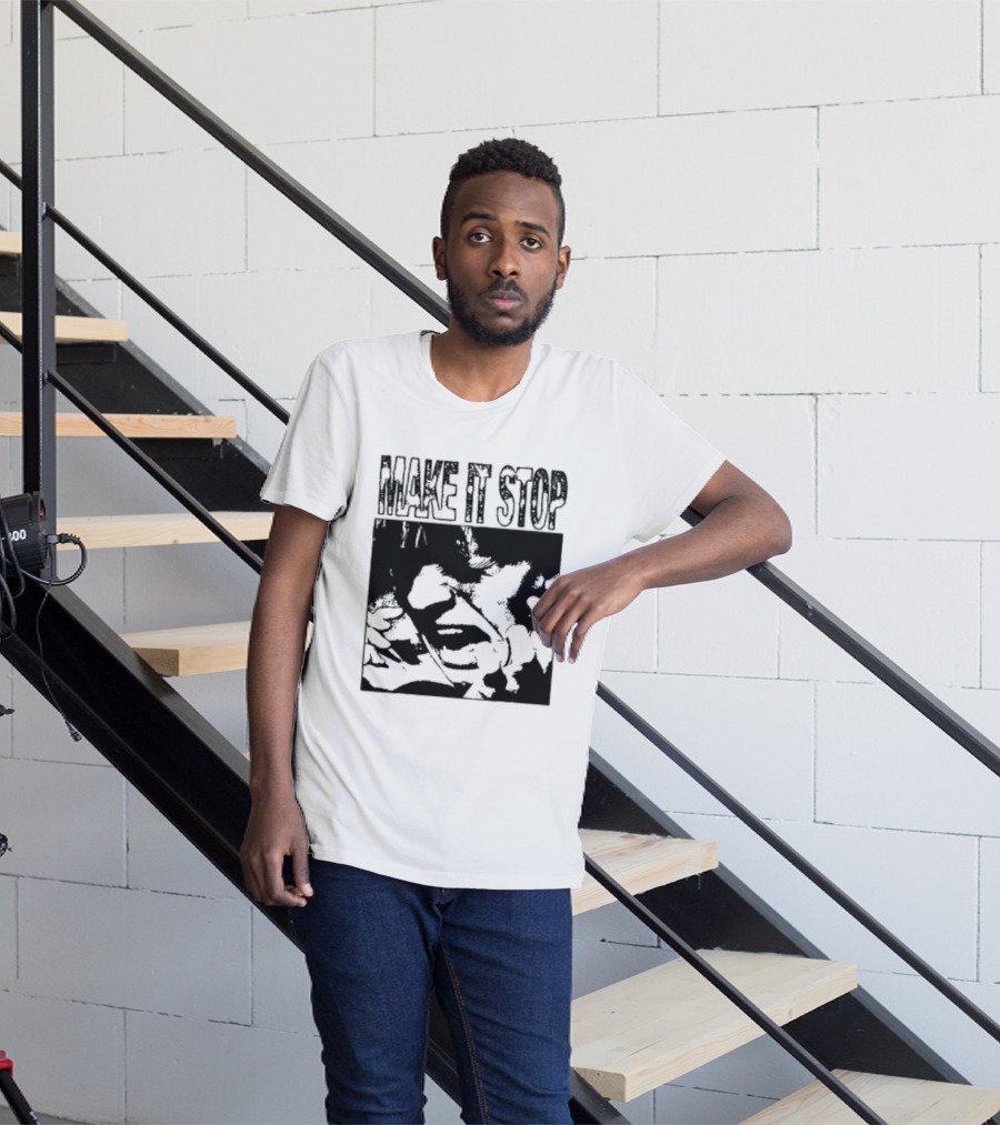Make It Stop Scream Distress Anxiety Black And White T-Shirt