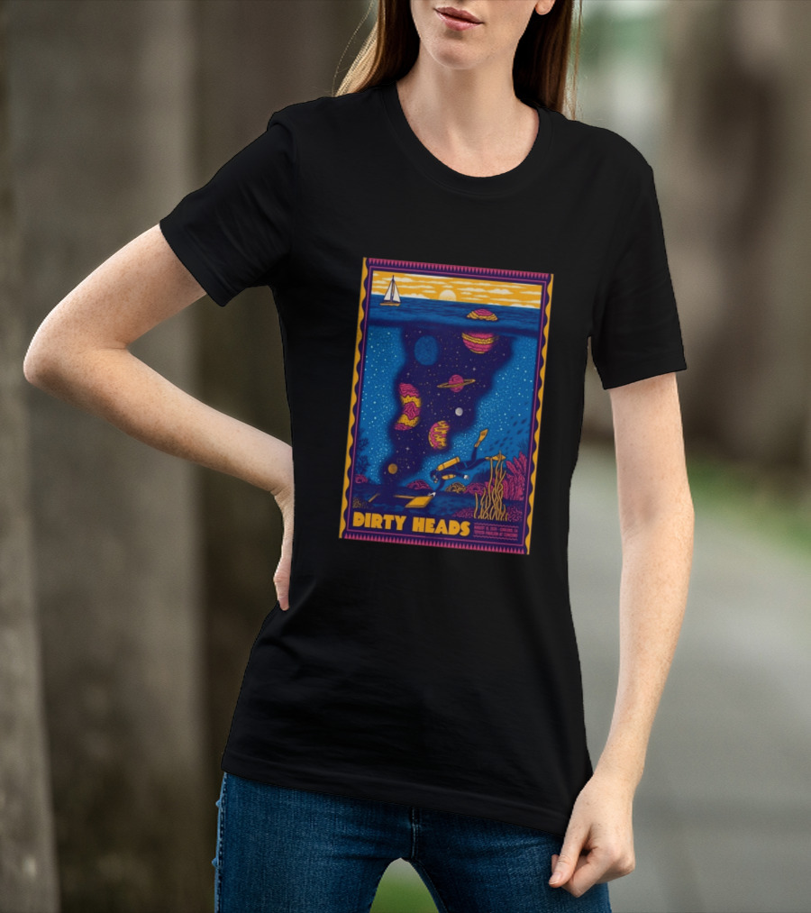 Dirty Heads August 15 2026 Tour Concord CA With Underwater Cosmic Scene T-Shirt