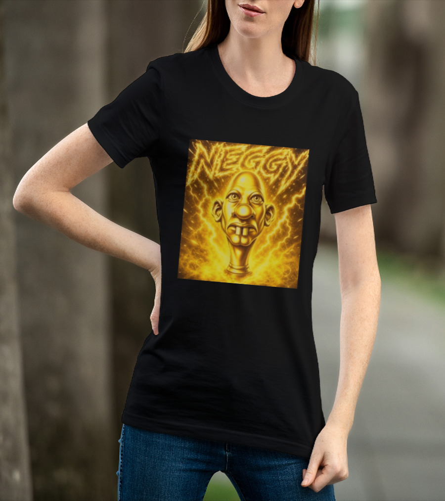 NEGGY Electric Manny Golden Lightning Face T-Shirt