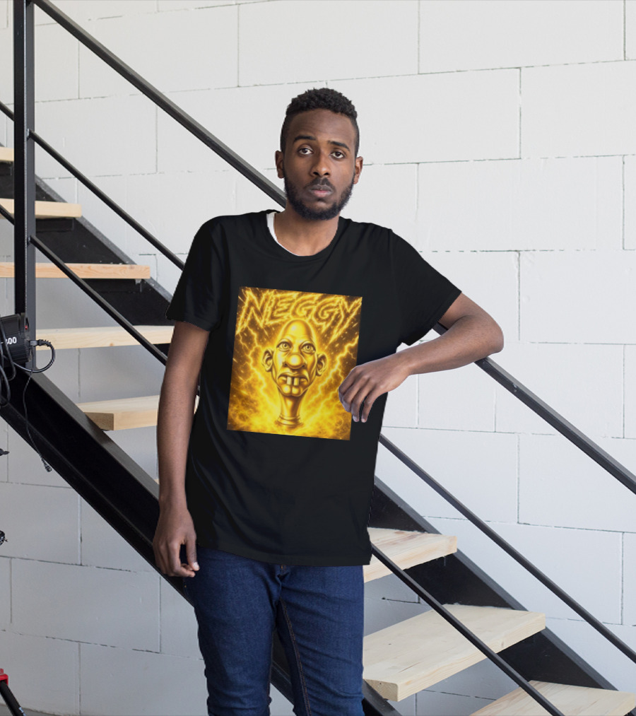 NEGGY Electric Manny Golden Lightning Face T-Shirt