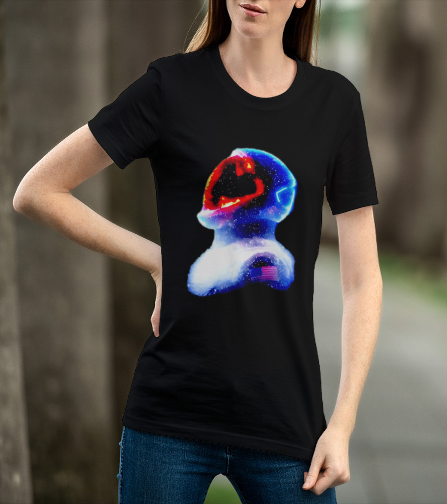 Galaxy Astronaut With American Flag Space Cosmic Adventure T-Shirt