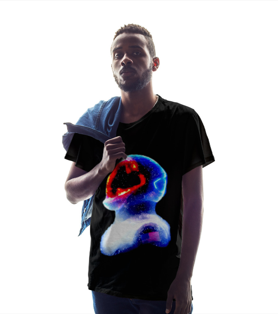 Galaxy Astronaut With American Flag Space Cosmic Adventure T-Shirt