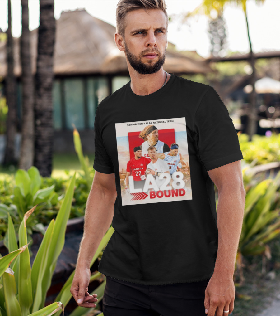 Senior Men's Flag National Team Canada LA28 Bound Canada Football Team Players T-Shirt