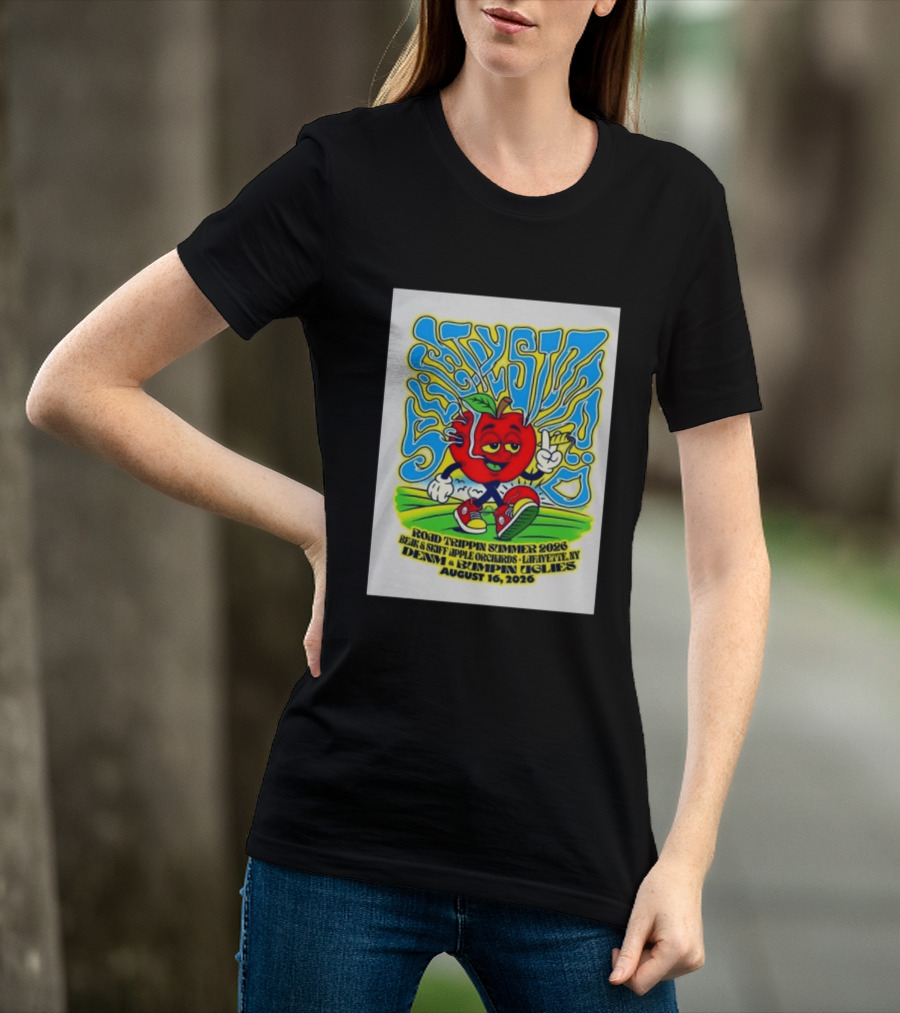 Slightly Stoopid Road Trippin Summer 2026 Beak & Skiff Orchards LaFayette NY August 16 With Denim And Bumpin Uglies T-Shirt