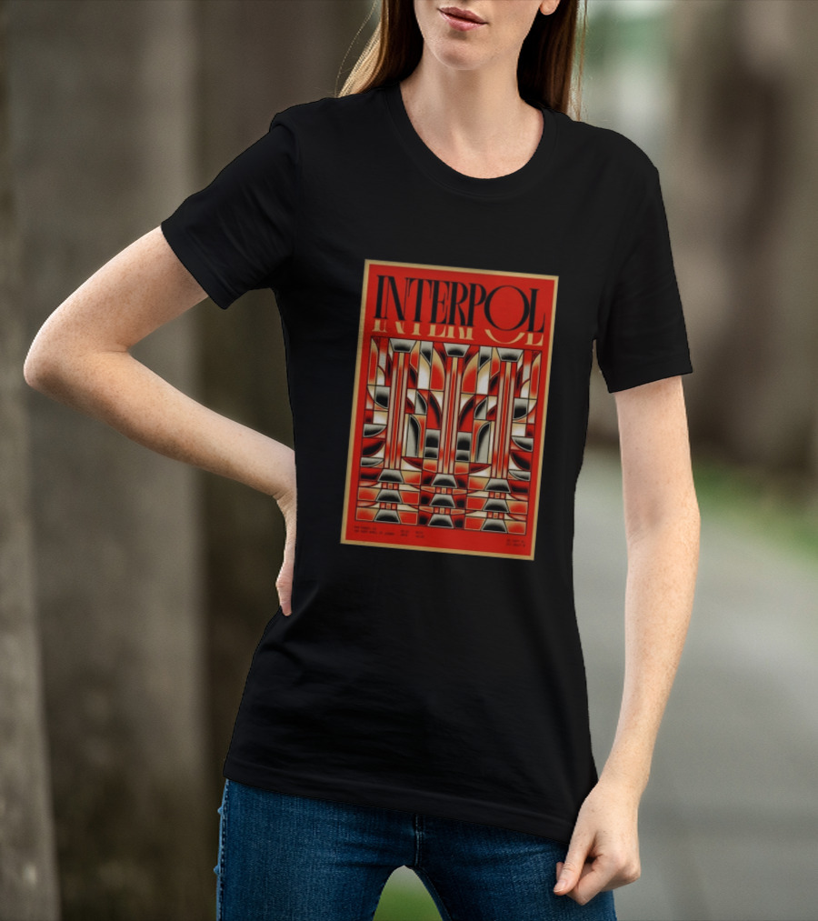 Interpol August 15 2026 San Diego CA Geometric Art Deco Concert T-Shirt