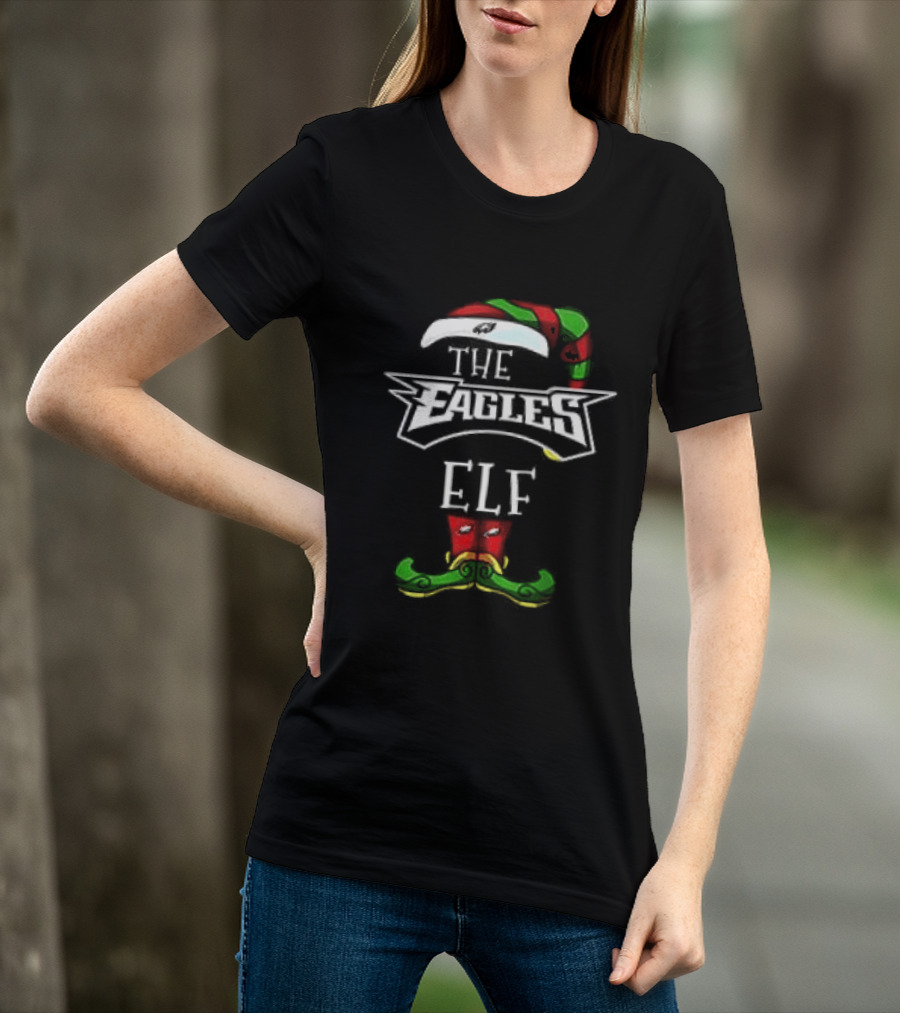 The Eagles Christmas Elf Hat And Mustache T-Shirt