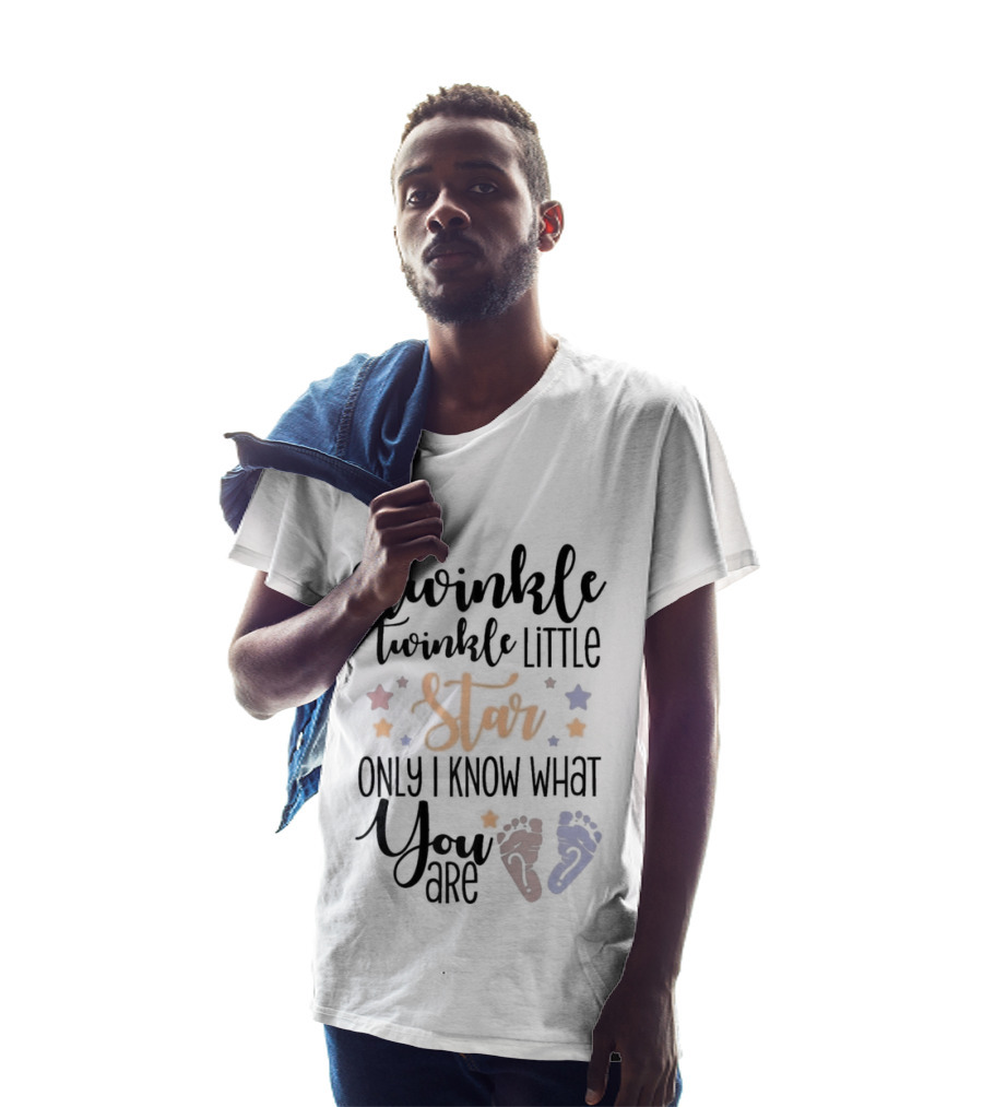 Twinkle Twinkle Little Star Only I Know What You Are Gender Reveal Baby Feet T-Shirt