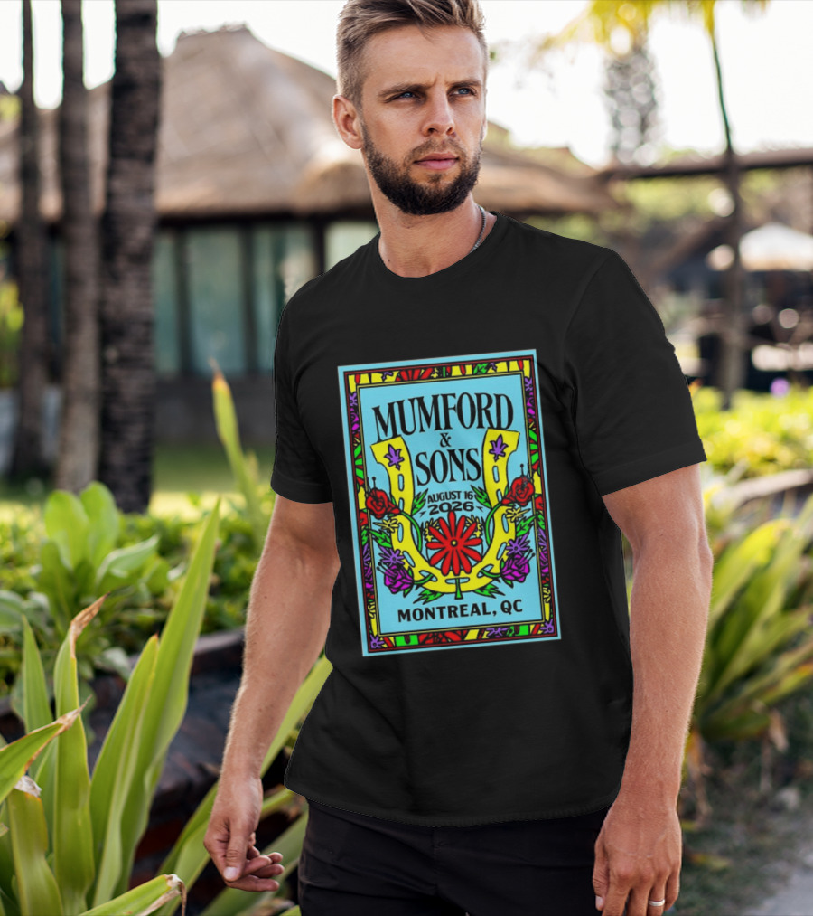 Mumford And Sons August 16 2026 Montreal QC Colorful Floral Concert T-Shirt