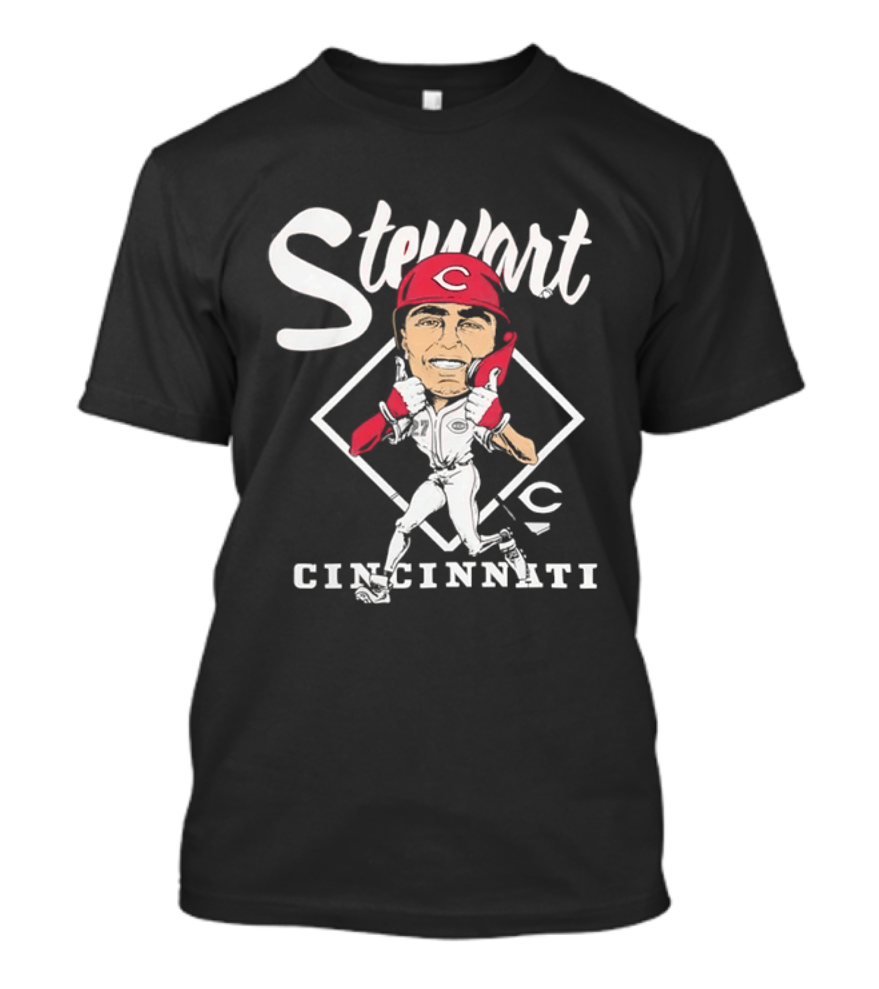 Stewart 27 Cincinnati Reds Caricature MLB T-Shirt