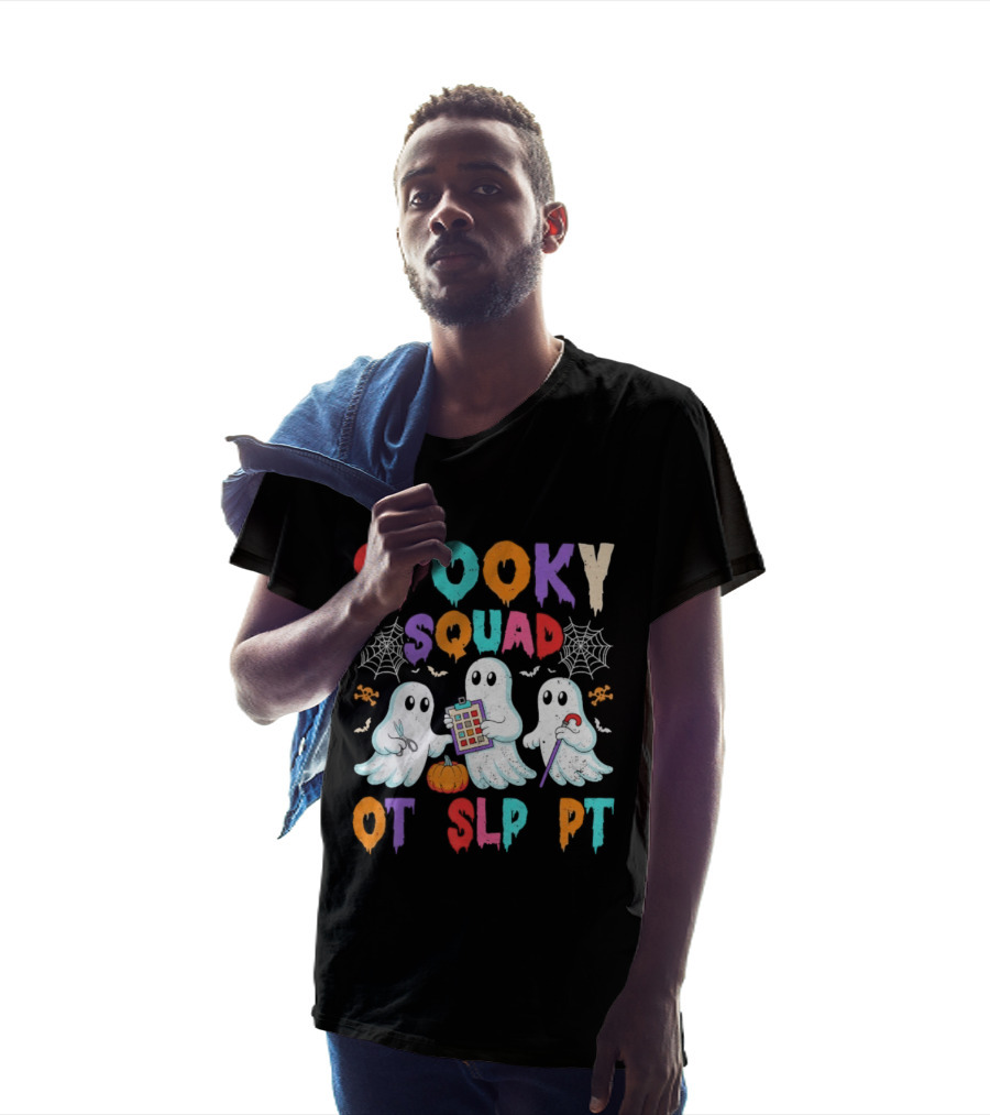OT SLP PT Spooky Squad Halloween Ghosts Pumpkin Clipboard Lollipop T-Shirt